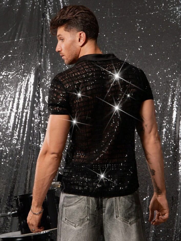 Uptown Funky Men's Turndown Collar Short Sleeve Contrast Color Shirts
